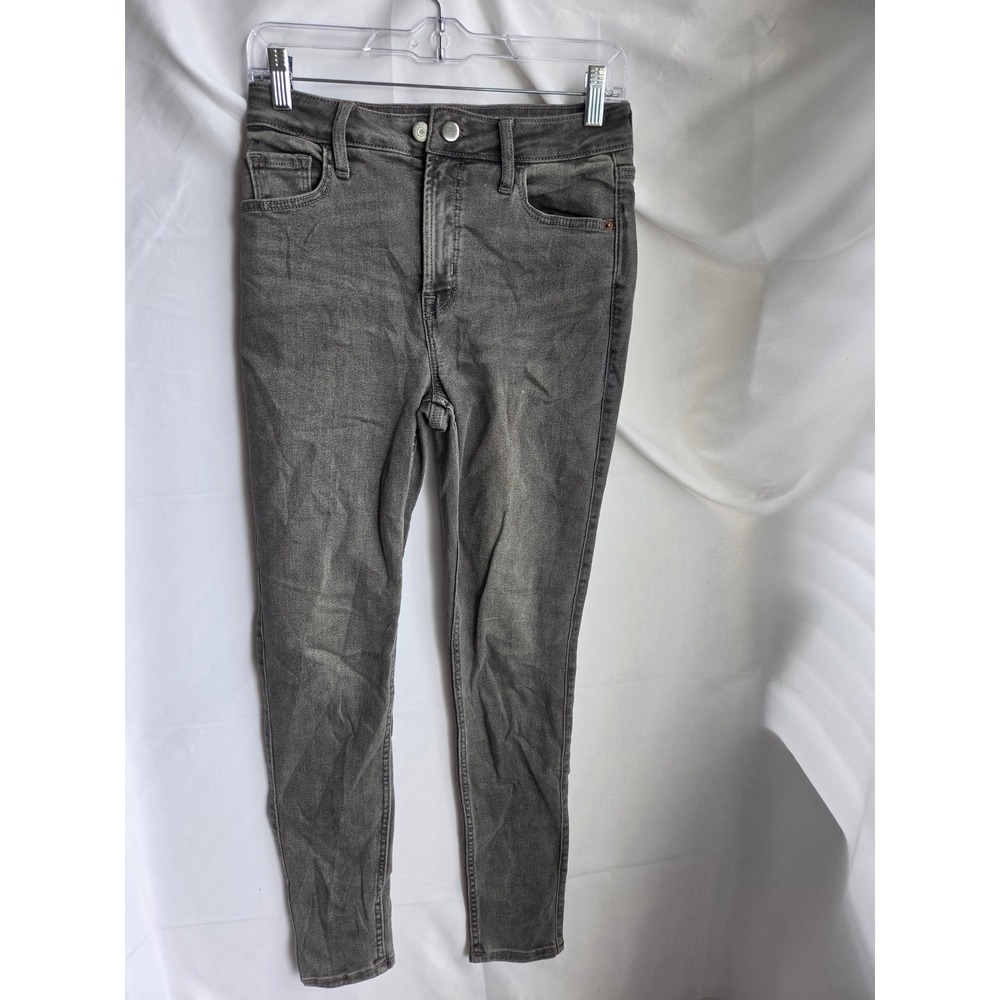Old Navy Rockstar Super Skinny Jeans Womens Grey Dark Wash Super Skinny